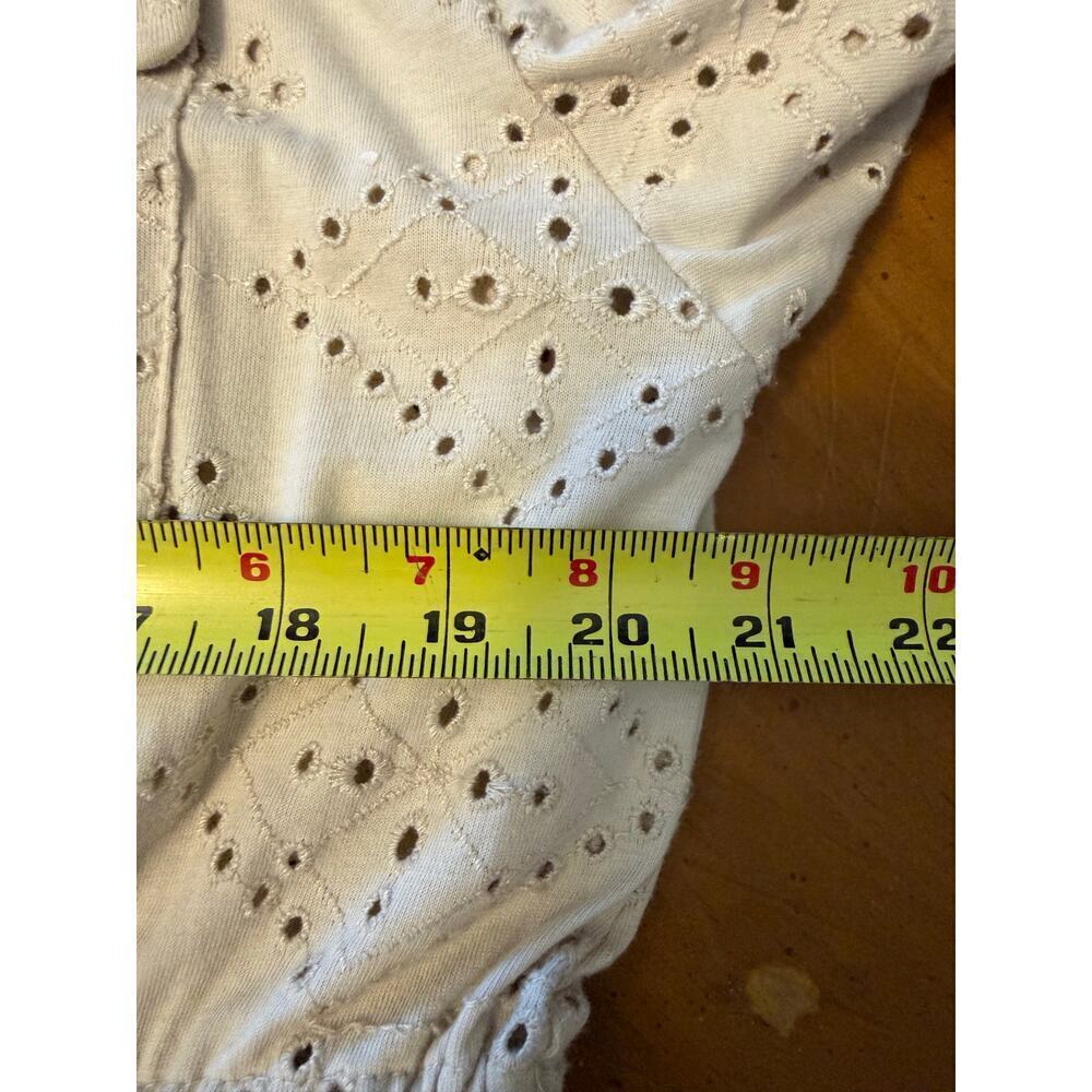 Free People Women’s Set The Tone Eyelet Jumpsuit Cream Size 12 NEW - Picture 11 of 12